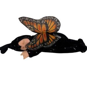 5 for $25| Anne Geddes 9" Monarch Baby Sleeping Butterfly Plush Bean 1997